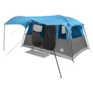 vidaXL Tunneltent 6-persoons Blauw Polyester en staal
