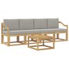 vidaXL Buiten bankenset 5 st Wit en Lichtgrijs Polyester
