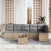 vidaXL Tuin Sofa Set met kussen met opslag 7 pcs Beige en Licht Grijs
