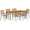 vidaXL Tuin eettafelset 7 st Grijs Massief Acaciahout