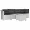 vidaXL 4-Persoons Tuin Sofa met Kussens Rieten Look PP Wit