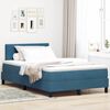 vidaXL LED Box Spring Bed met matras Donkerblauw 120 x 190 cm Fluweel