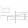 vidaXL Bedframe met hoofd- en voeteneinde metaal wit 80x200 cm
