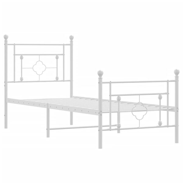 vidaXL Bedframe met hoofd- en voeteneinde metaal wit 80x200 cm