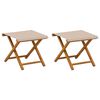 vidaXL Ligstoel 2 pcs massief eucalyptushout Beige