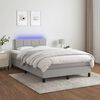 vidaXL Boxspring met matras en LED stof lichtgrijs 120x190 cm