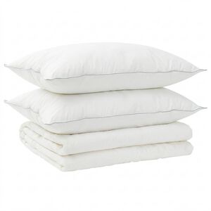 vidaXL Dekbed en Kussen Set 3 pcs 200x200 cm Zomer 200 GSM Wol Wit