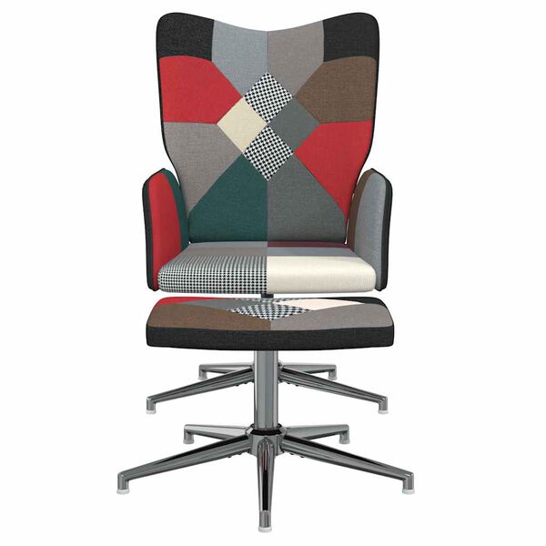 vidaXL Relaxstoel met voetenbank patchwork stof
