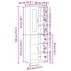 vidaXL Hoge kast FLORIN Gerookt eiken 60 x 35 x 182 cm Bewerkt hout