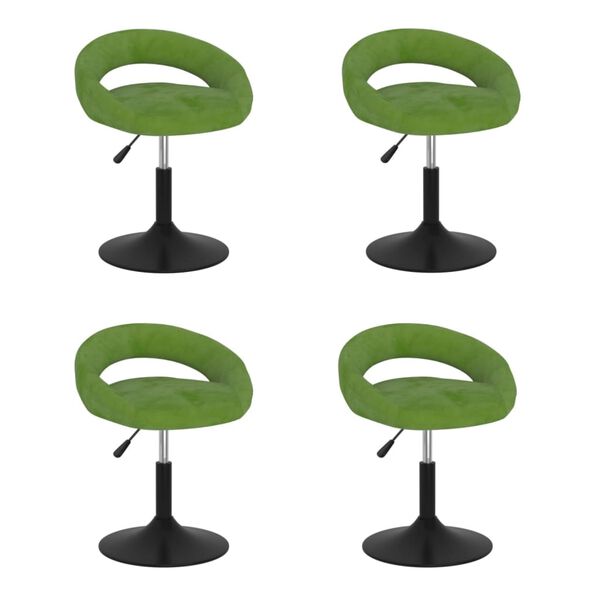 vidaXL Eetkamerstoelen draaibaar 4 st fluweel lichtgroen