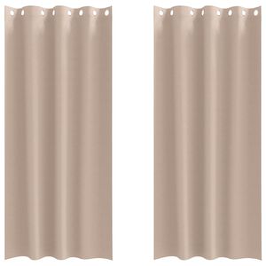 vidaXL Zwart-out Gordijnen met Ringen 2 st Taupe 245 x 140 cm