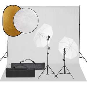 vidaXL Fotostudioset met verlichtingsset, achtergrond en reflector