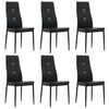 vidaXL Eetkamerstoelen 6 st kunstleer zwart