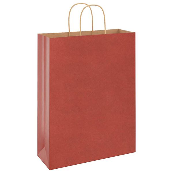 vidaXL Papieren zakken 250 st met hengsels 32x12x42 cm rood