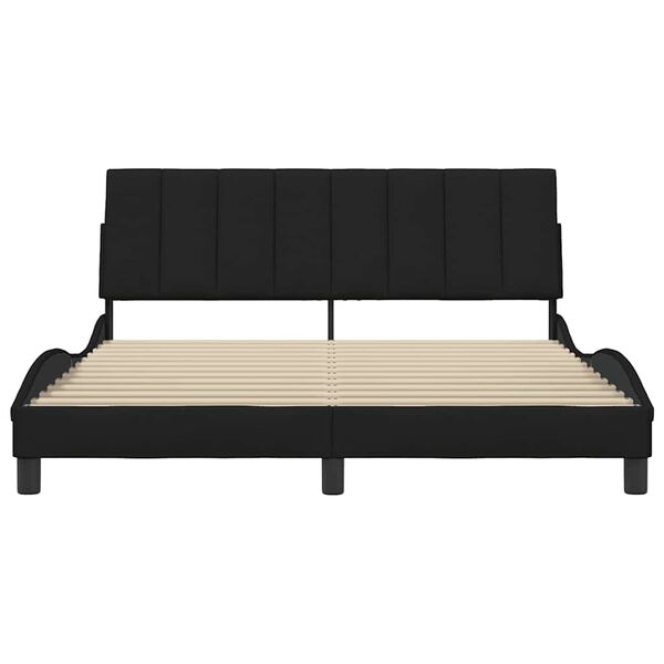 vidaXL Bedframe zonder matras "Hanko" stof zwart 160x200 cm