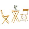 vidaXL Vouw Bistro Set 3 pcs Mosterdgeel Staal