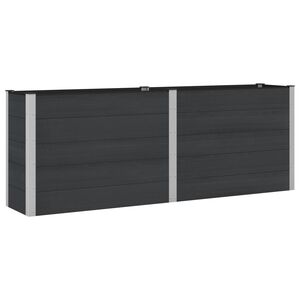 vidaXL Verhoogde plantenbak Zwart 250 x 50 x 91 cm WPC en Aluminium