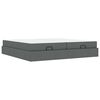 vidaXL Bedframe met matras 2 st Dim Grijs Stof