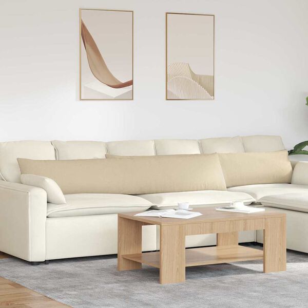 vidaXL Sofa Kussens 2 pcs Cr&egrave;me 200 x 40 cm Stof
