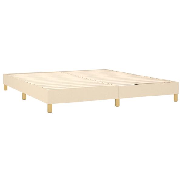 vidaXL Boxspring met matras stof cr&egrave;mekleurig 180x200 cm