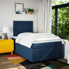 vidaXL Boxspring met matras stof blauw 120x190 cm