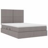 vidaXL Opbergbed met LED met matras Taupe 140 x 190 cm Polyester