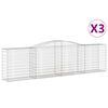 vidaXL Schanskorven 3 st gewelfd 400x50x100/120 cm ijzer