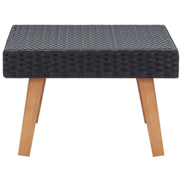 vidaXL Tuintafel poly rattan zwart