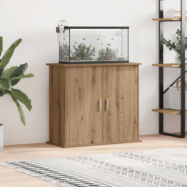 vidaXL Aquariumstandaard Artisan Eikenhout 81x36x73 cm Bewerkt Hout