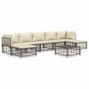 vidaXL 8-delige Loungeset met kussens poly rattan antracietkleurig