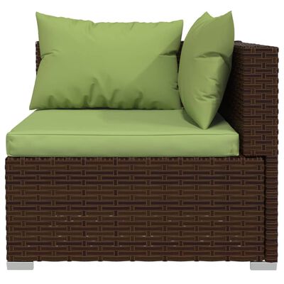 vidaXL 8-delige Loungeset met kussens poly rattan bruin