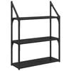 vidaXL Wandplank Muurmontage Zwart Eiken 60 x 21 x 78,5 cm