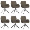 vidaXL Draai Eetstoelen 6 st Nep Suede Leer Donkergrijs