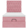 vidaXL Ottoman bed met matrassen en LED's 90x190cm fluweel roze