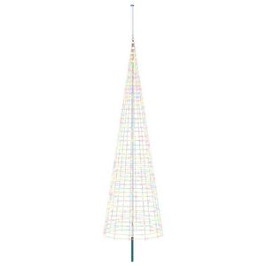 vidaXL Kerstboomverlichting met grondpen en vlaggenmast 500 cm