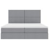 vidaXL Bed met LED-striplichten Lichtgrijs 200 x 200 cm Stof