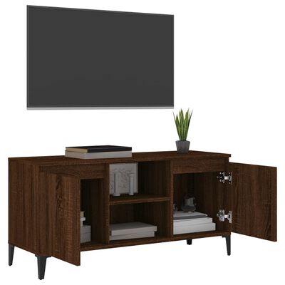 vidaXL Tv-meubel met metalen poten 103,5x35x50 cm bruineikenkleurig