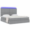 vidaXL Bed met LED-striplichten Lichtgrijs 180 x 200 cm Stof