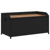 vidaXL Opbergbankje 100x50x52 cm poly rattan en acaciahout zwart