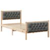 vidaXL Bedframe Donkergrijs 90 x 200 cm Massief grenenhout