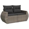 vidaXL Tuin Sofa Set met kussen met opslag 8 pcs Grijs poly rattan