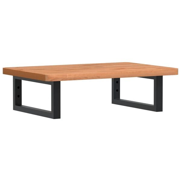 vidaXL Badkamer wandschap staal en massief beukenhout