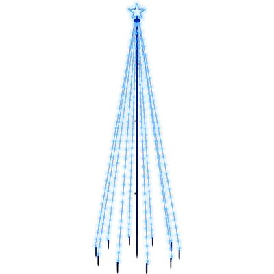 vidaXL Kerstboom met grondpin 310 LED's blauw 300 cm