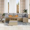 vidaXL Tuin Sofa Set met kussen 9 pcs Beige Poly riet