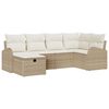 vidaXL Bankstel met kussen met opslag Beige en Cr&egrave;me poly rattan