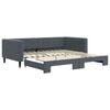 vidaXL Slaapbank met onderschuifbed 100x200 cm fluweel donkergrijs