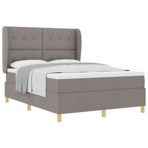 vidaXL Boxspringbed met matras met hoofdeinde Taupe 200 x 160 cm Stof