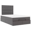 vidaXL Ottoman bed met matras 120x190 cm kunstleer grijs