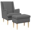 vidaXL Fauteuil met Voetenbank 2 st Donkergrijs Stof