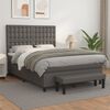 vidaXL Boxspring met matras kunstleer grijs 140x190 cm